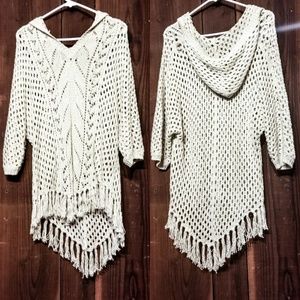 American Rag Tassel Woven Ponch Sweater